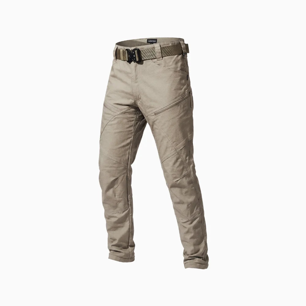 Valen | Tactical Pants for Men - Khaki Stretch Cotton Blend 9 Pocket Cargo Urban Fit-Tactical Pants-28W/30L-Camoufit