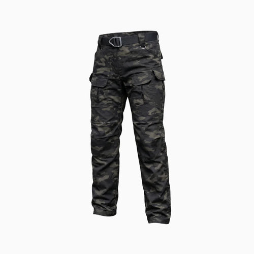 Casaro | Tactical Pants for Men - Dark Camo Waterproof Rip Stop 9 Pocket Cargo Straight Fit-Tactical Pants-28W/30L-Camoufit