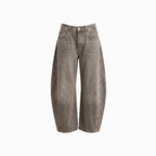 Roséa | Wide Leg Jeans for Women – Washed Denim Cropped Fit-Women's Jeans-Taupe Gray-S-Camoufit