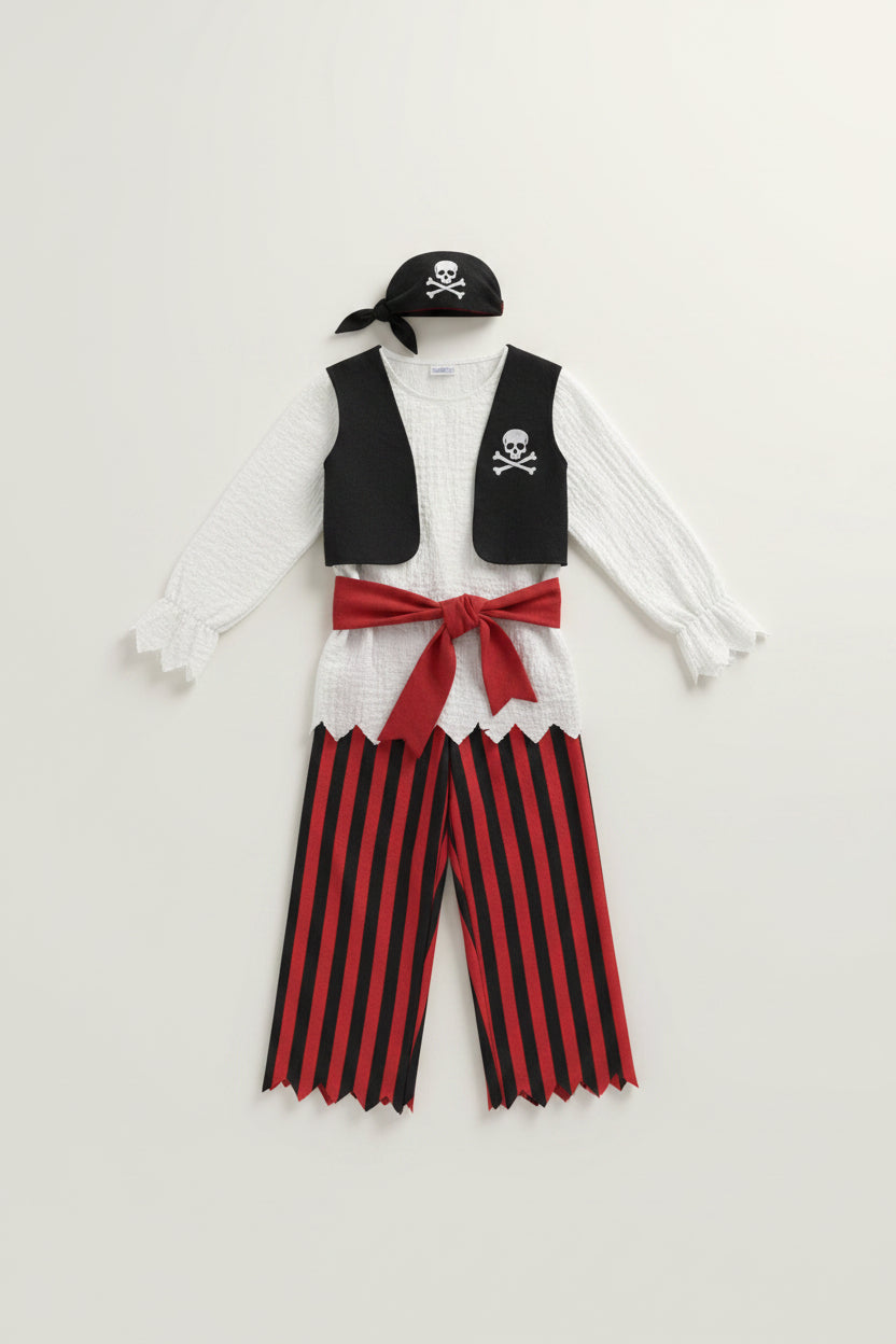 Children's Pirate Shirt Vest Trousers and Headband Halloween Costume