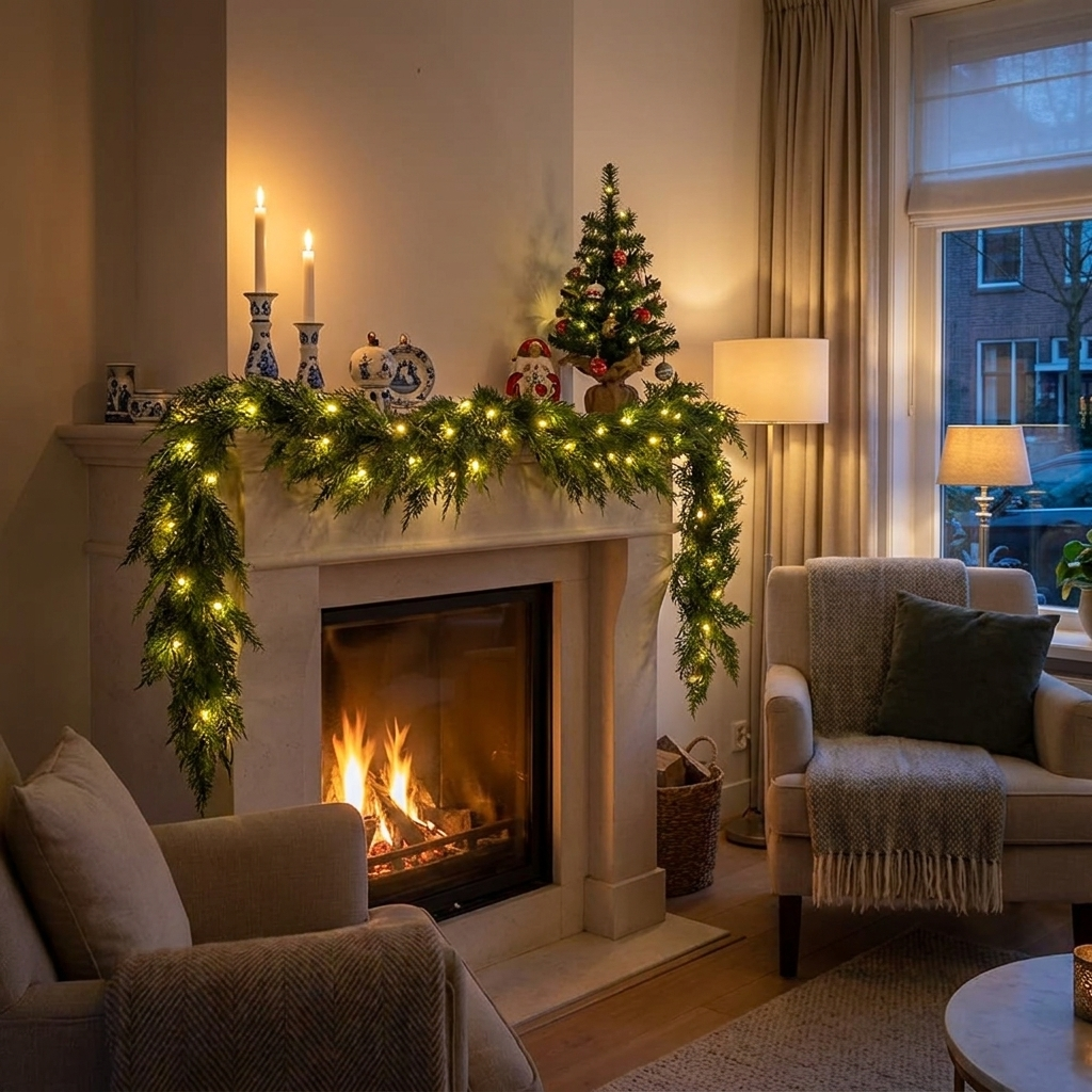 Pre-Lit Christmas Cedar Garland - LED Holiday Vine