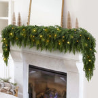 Pre-Lit Christmas Cedar Garland - LED Holiday Vine