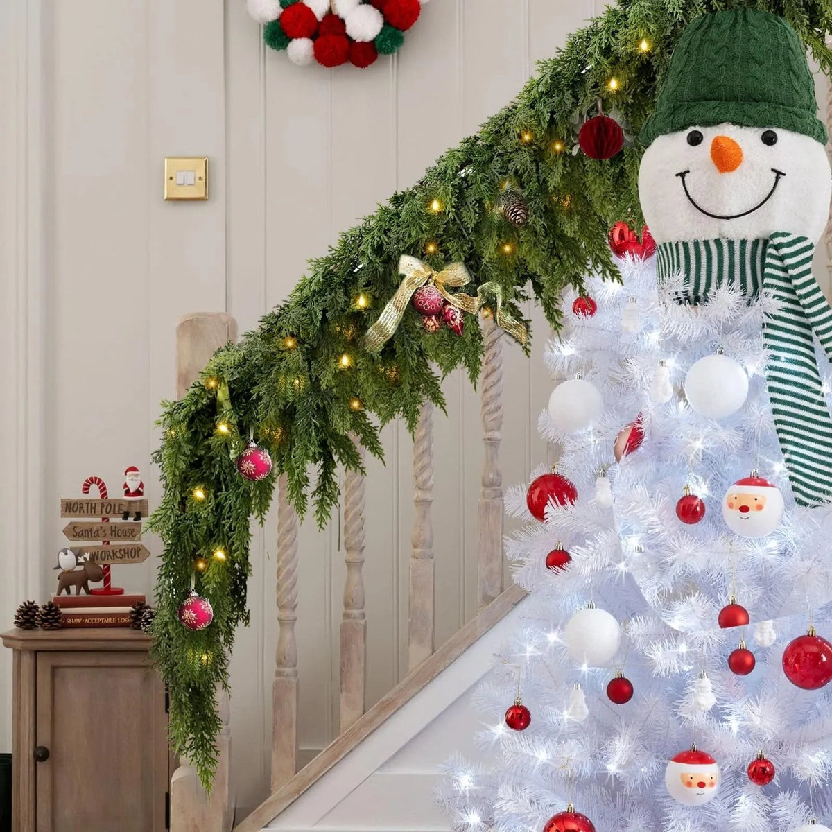 Pre-Lit Christmas Cedar Garland - LED Holiday Vine