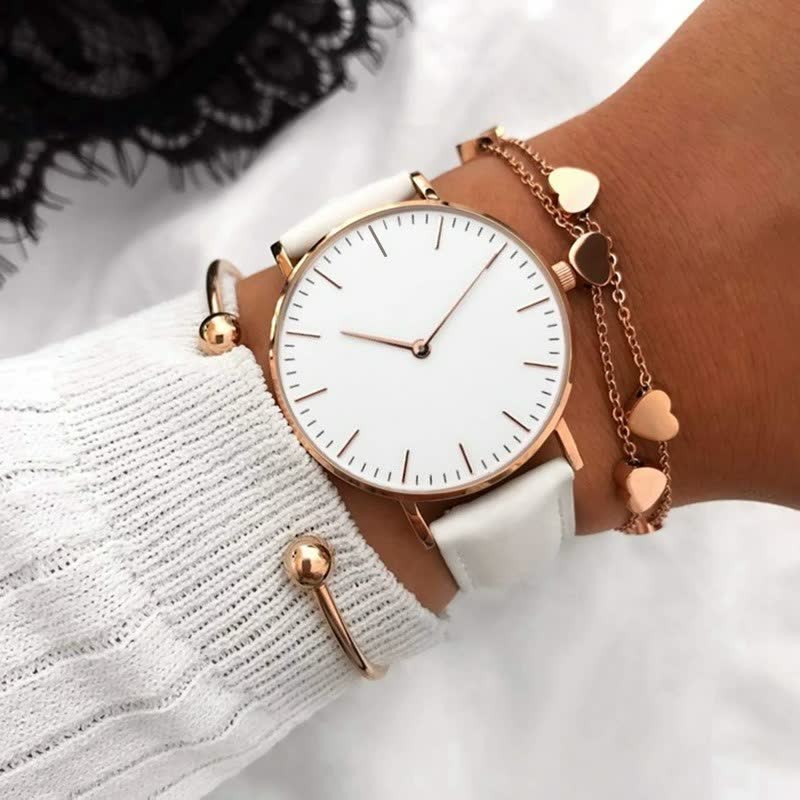 Naïra | Classic Watch for Women - Stainless Steel Elegant Fit-Watches-Black Rose Gold-Camoufit