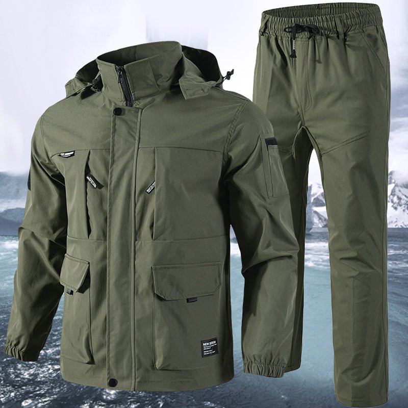 Norvin | Rip Stop Suit Set for Men - Waterproof Tactical Cargo Pants Jacket Durable Fit-Tactical Set-Army green-S-Camoufit