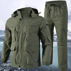 Norvin | Rip Stop Suit Set for Men - Waterproof Tactical Cargo Pants Jacket Durable Fit-Tactical Set-Army green-S-Camoufit