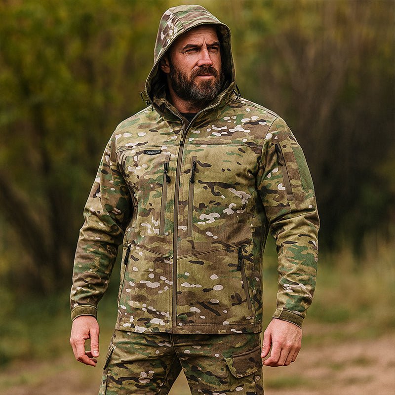 Norvin | Rip Stop Suit Set for Men - Waterproof Tactical Cargo Pants Jacket Durable Fit-Tactical Set-Camouflage-S-Camoufit