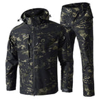 Norvin | Rip Stop Suit Set for Men - Waterproof Tactical Cargo Pants Jacket Durable Fit-Tactical Set-Dark Camo-S-Camoufit