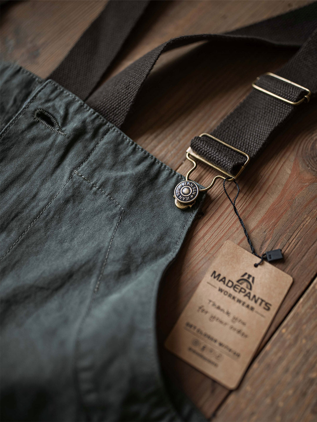 Rounded Patch Pocket Lightweight Canvas Overalls 8