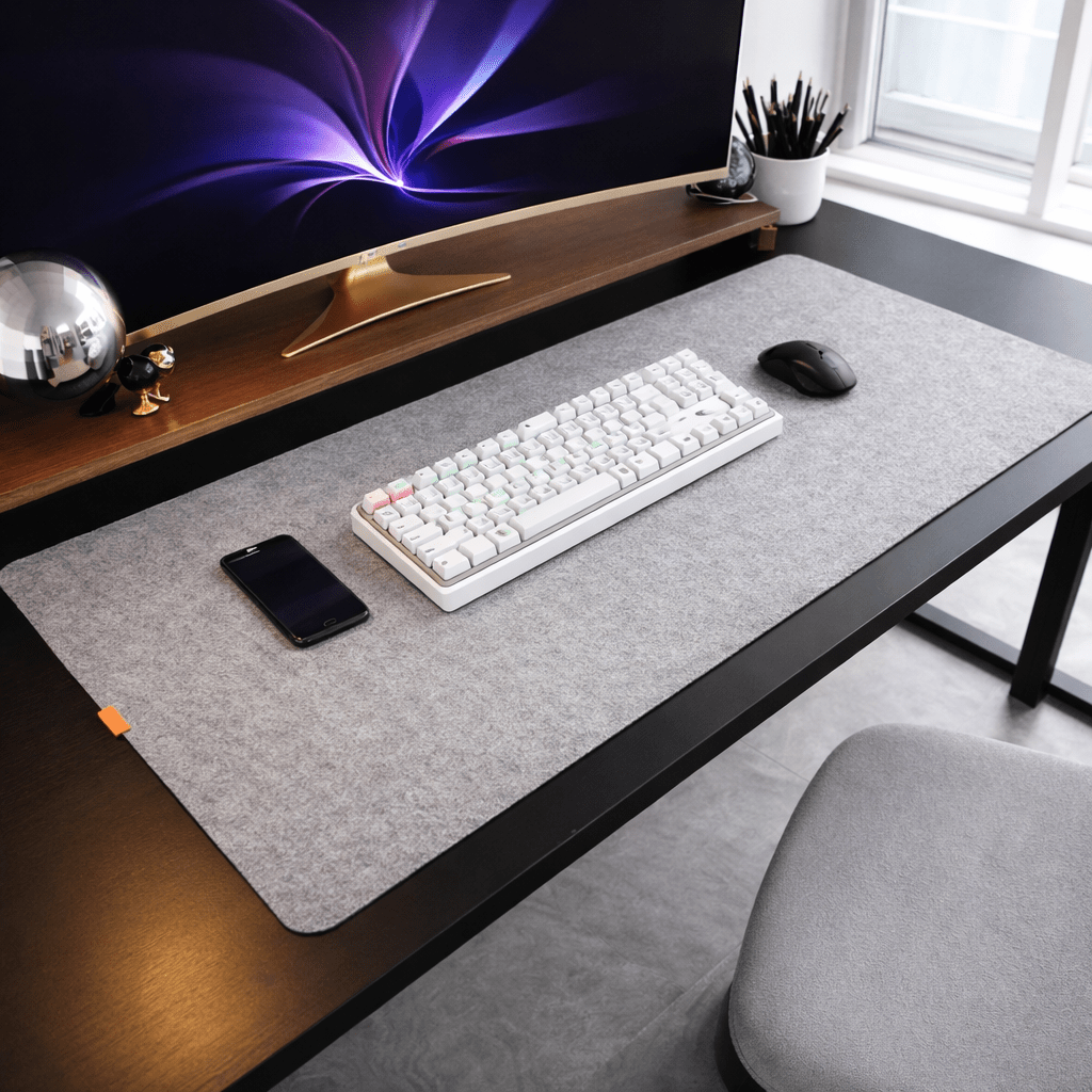 Wool Felt Desk Pad with Non-Slip Backing, Large Format, Scratch-Resistant Surface for Keyboard, Mouse and Laptop in the Home Office