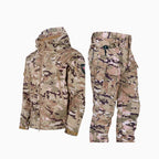 Alvero | Camo Softshell Jacket and Pants Set for Men - Waterproof Tactical Outdoor Rugged Fit-Tactical Set-Beige Camo-XS-Camoufit