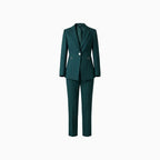 Céllia | Blazer Set for Women - One Button Straight Trousers Tailored Elegant Refined Fit-Women's Two Piece Sets-Teal-S-Camoufit