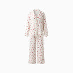 Isola | Pyjama Set for Women - Heart Print Lightweight Relaxed Soft Cosy Loungewear Fit-Loungewear set-White-S-Camoufit