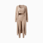 Fiora | Loungewear Set for Women - 3 Piece Cosy Warm Comfortable Relaxed Winter Fit-Loungewear set-White-S-Camoufit