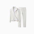 Men's Tracksuit Set – Cotton Blend Jogger Relaxed Fit-Men's Tracksuit-White-S-