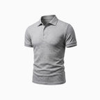 Casaro | Knit Polo Shirt for Men - Waffle Textured Three Button Cotton Regular Summer Fit-Polo Shirt-White-S-Camoufit