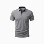 Trevio | Polo Shirt for Men - Short Sleeve Three Button Chest Pocket Cotton Regular Summer Fit-Polo Shirt-White-S-Camoufit