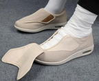 Naurelle | Wide Comfort Shoes for Women - Adjustable Velcro Cushioned Breathable Wide Fit-Women's Sneakers-Beige-4-Camoufit
