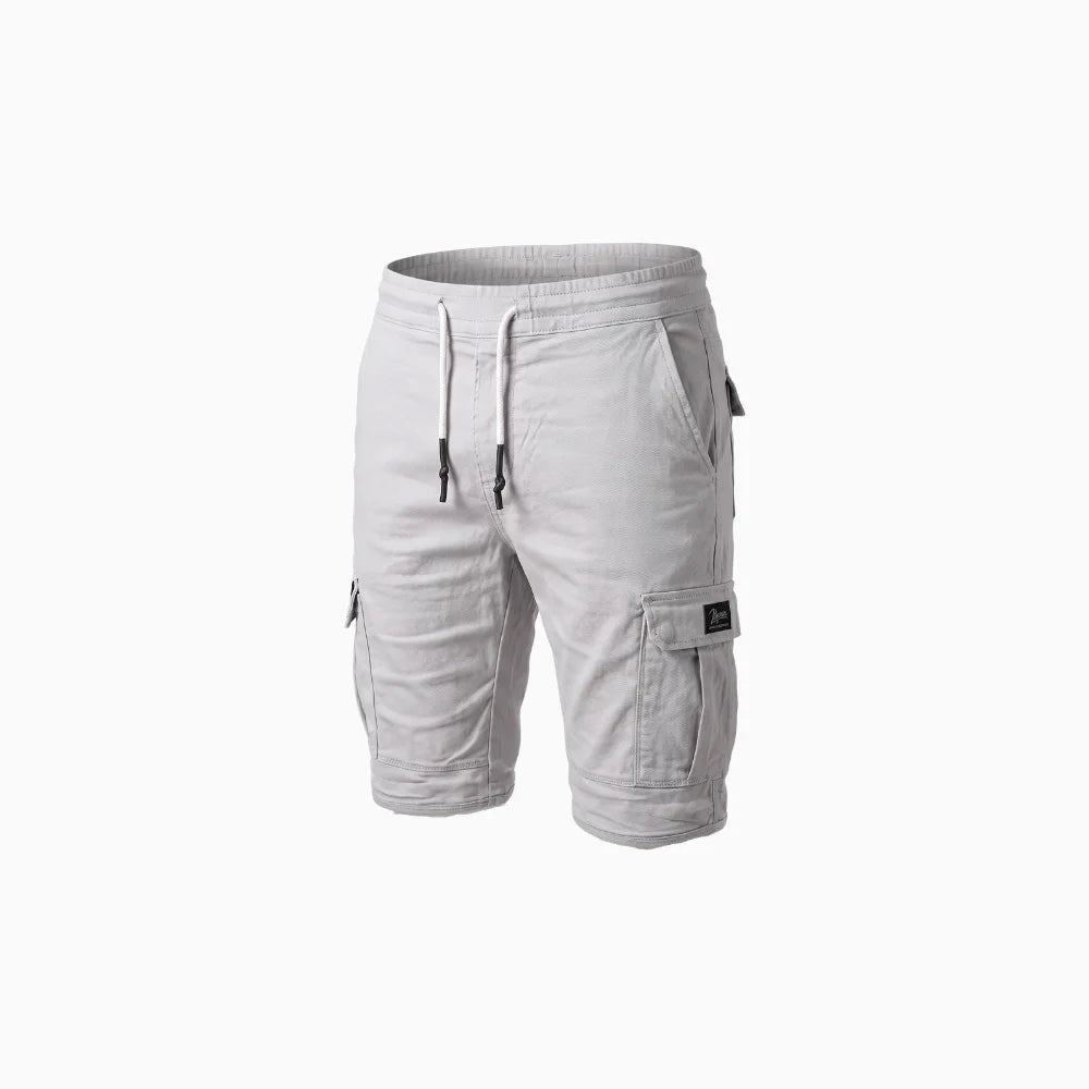 Casaro | Cargo Shorts for Men - Stretchable Drawstring Waist Regular Casual Summer Fit-Men's Shorts-Gray-M-Camoufit