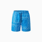 Cazaro | Bandana Shorts for Men - Printed Elastic Waist Drawstring Regular Summer Fit-Men's Shorts-Black-S-Camoufit