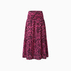 Roséa | Floral Maxi Skirt for Women - Boho Smocked Waist Flowy Printed Summer Elegant Fit-Women's Skirt-Pink-S-Camoufit
