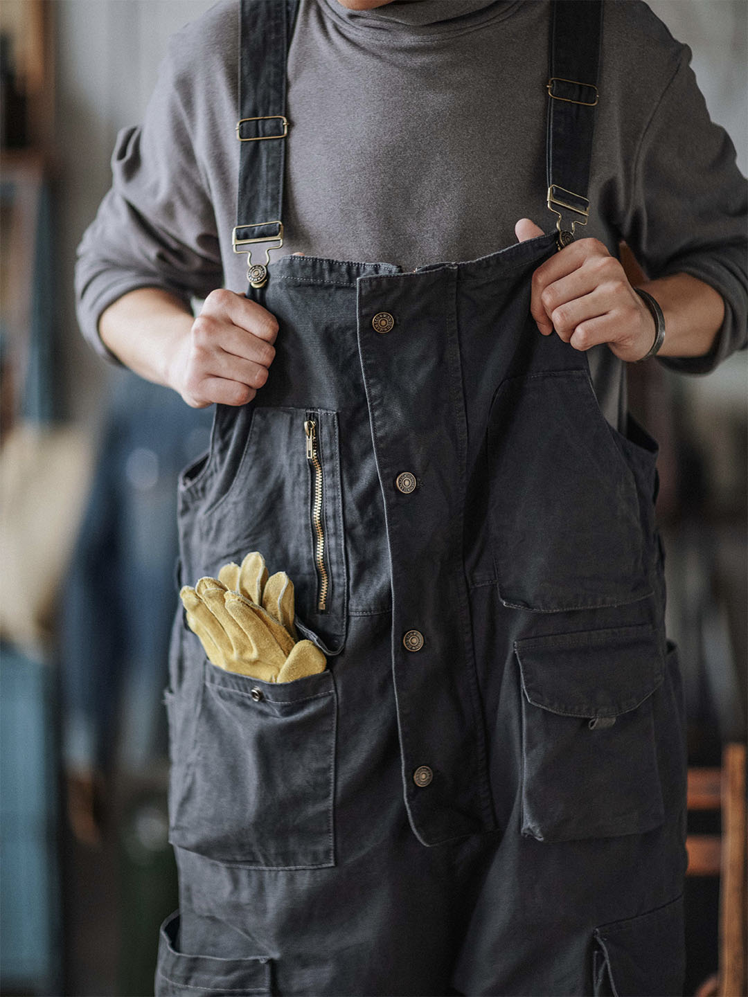 Sloppy Canvas Overalls 4