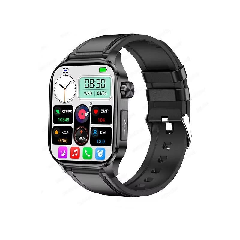 Smartwatch with Large AMOLED Display, Heart Rate, Blood Oxygen, Sleep Tracking, Bluetooth Calls and SOS Function