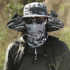 Novaro | Solar-Powered Double Fan Sun Hat - Wide Brim UV Protection Unisex Fit-Hat-Gray Splash-One Size Fits All-Camoufit