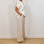 Naïra | Two Piece Outfit for Women - Elegant Soft Relaxed Flattering Versatile Chic Fit-Women's Two Piece Sets-White-XS-Camoufit