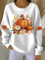 Umami | Women's Pumpkin Graphic Sweatshirt - Fall Halloween Crewneck Pullover