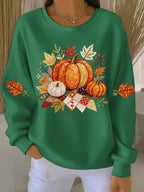 Umami | Women's Pumpkin Graphic Sweatshirt - Fall Halloween Crewneck Pullover