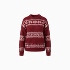 Sorelli | Women's Fair Isle Jumper Relaxed Fit Long Sleeve Patterned Nordic Cosy Knit Pullover-Women's Sweater-Red-S-Camoufit