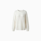 Aléora | Pullover Jumper for Women - Crew Neck Loose Fit White Knit Relaxed Cosy Fit-Women's Sweater-White-XS-Camoufit