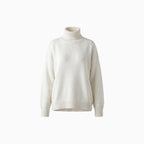 Yavina | Women's Oversized Roll Neck Skivvy Jumper Drop Shoulder Ribbed Knit Cosy Pullover-Women's Sweater-White-S-