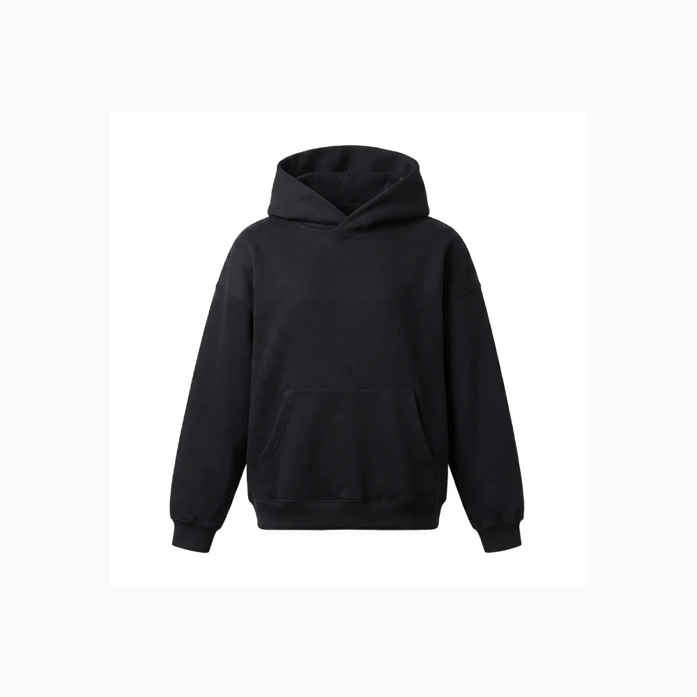 Naïra | Women's Oversized Turtleneck Skivvy Sweatshirt High Volume Hood Dropped Shoulders Cotton-Women's Hoodie-Black-M-