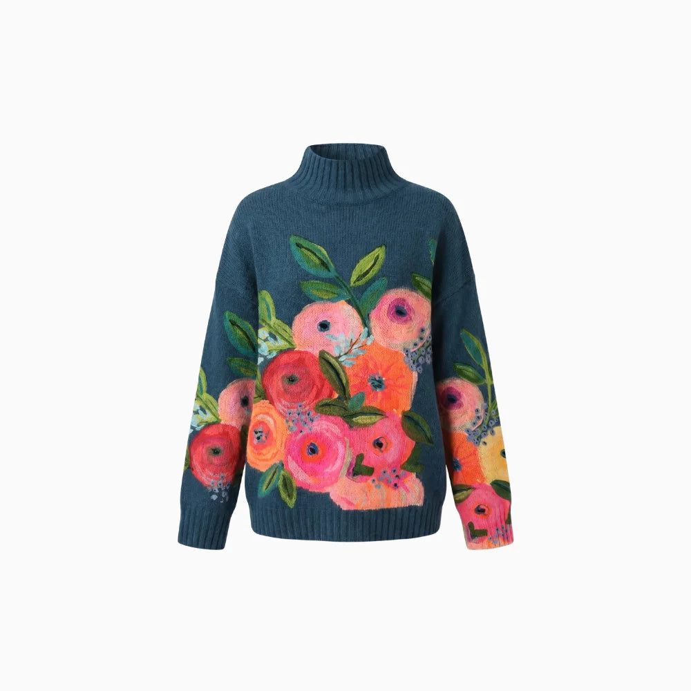 Lovira | Women's Garden Turtleneck Skivvy Jumper Soft Knit Relaxed Fit Cosy Ribbed Pullover-Women's Turtleneck Sweater-S-