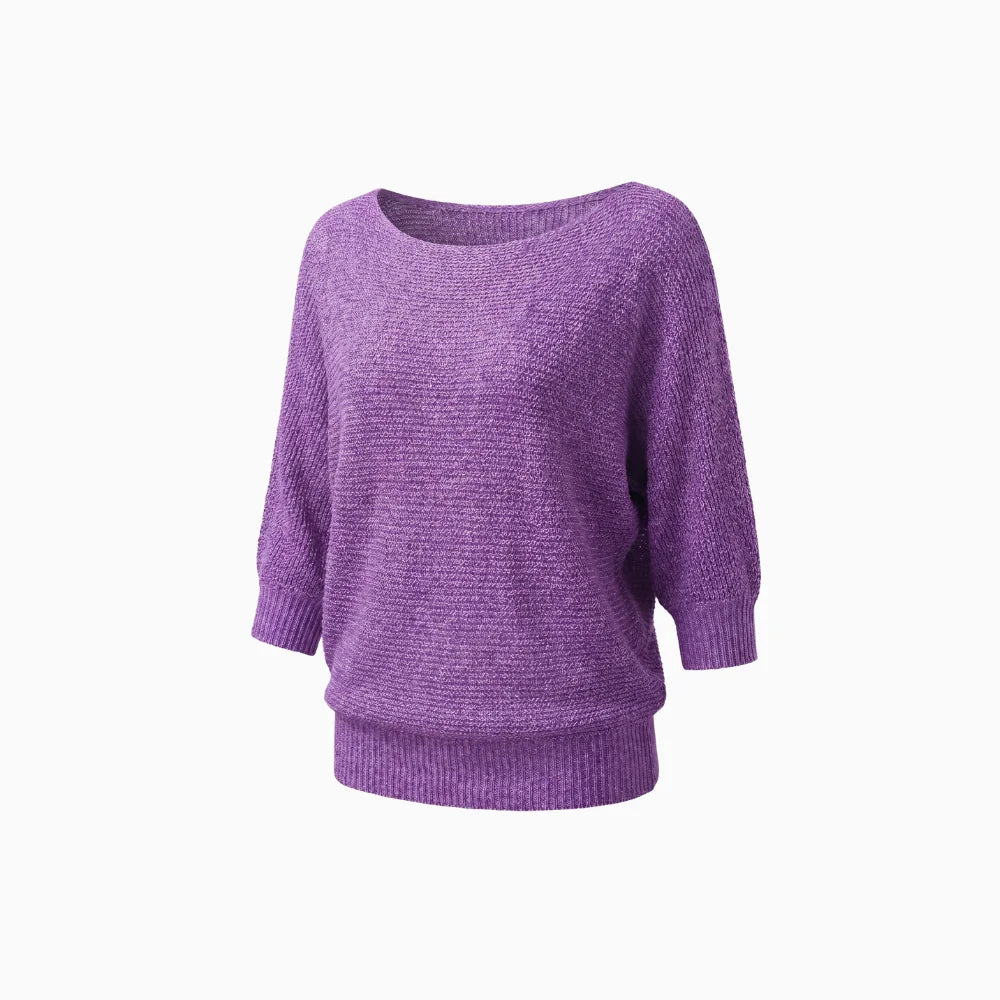 Maelis | Women's Soft Comfort Jumper Flattering Fit Breathable Cosy Knit Casual Pullover Sweater-Women's Sweater-Gray-S-Camoufit