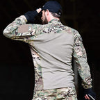Alvian | Tactical Combat Shirt for Men - Long Sleeve Zip Elbow Padded Cotton Flexible Fit-Tactical Top-Camouflage-S-Camoufit
