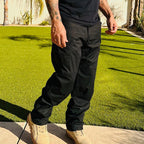 Santor | Tactical Pants for Men - Waterproof Rip Stop Cotton Blend 9 Pocket Cargo Combat Fit-Tactical Pants-Black-28W/32L-Camoufit