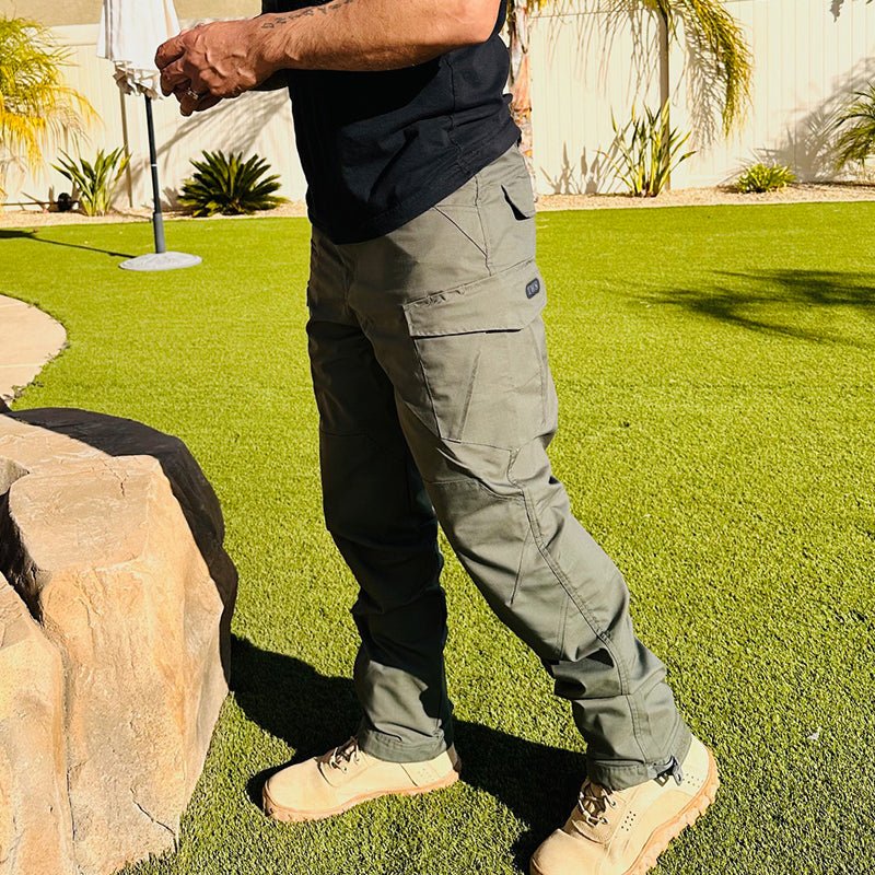 Santor | Tactical Pants for Men - Waterproof Rip Stop Cotton Blend 9 Pocket Cargo Combat Fit-Tactical Pants-Black-28W/32L-Camoufit