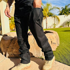 Santor | Tactical Pants for Men - Waterproof Rip Stop Cotton Blend 9 Pocket Cargo Combat Fit-Tactical Pants-Black-28W/32L-Camoufit
