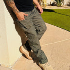 Santor | Tactical Pants for Men - Waterproof Rip Stop Cotton Blend 9 Pocket Cargo Combat Fit-Tactical Pants-Black-28W/32L-Camoufit