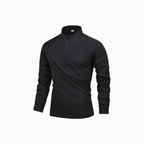 Auren | Long Sleeve Tee for Men - UPF 50 Quick Dry Athletic Fit-Tactical Top-Black-M-Camoufit