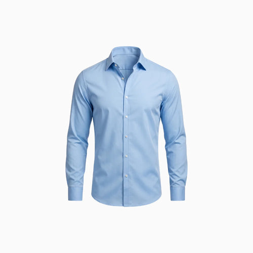 Auren | Long Sleeve Dress Shirt for Men - Relaxed Fit Casual Polished Refined Everyday Fit-Men's Shirt-Light Blue-XS-Camoufit
