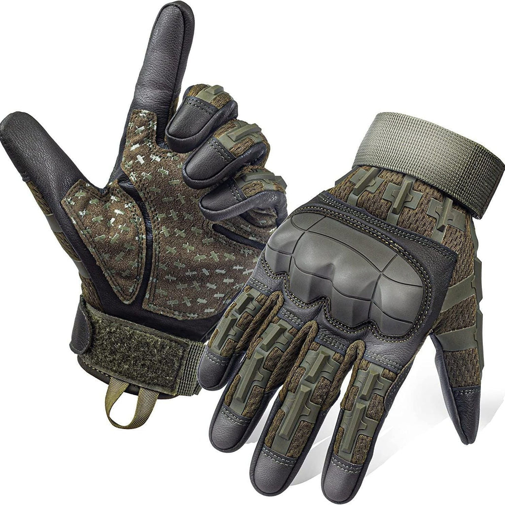 Elvio | Tactical Gloves for Men - Impact Protection Cut Resistant Heavy-Duty Fit-Gloves-Army Green-S-Camoufit