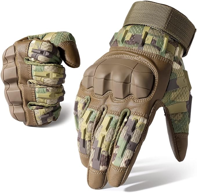 Elvio | Tactical Gloves for Men - Impact Protection Cut Resistant Heavy-Duty Fit-Gloves-Camouflage-S-Camoufit
