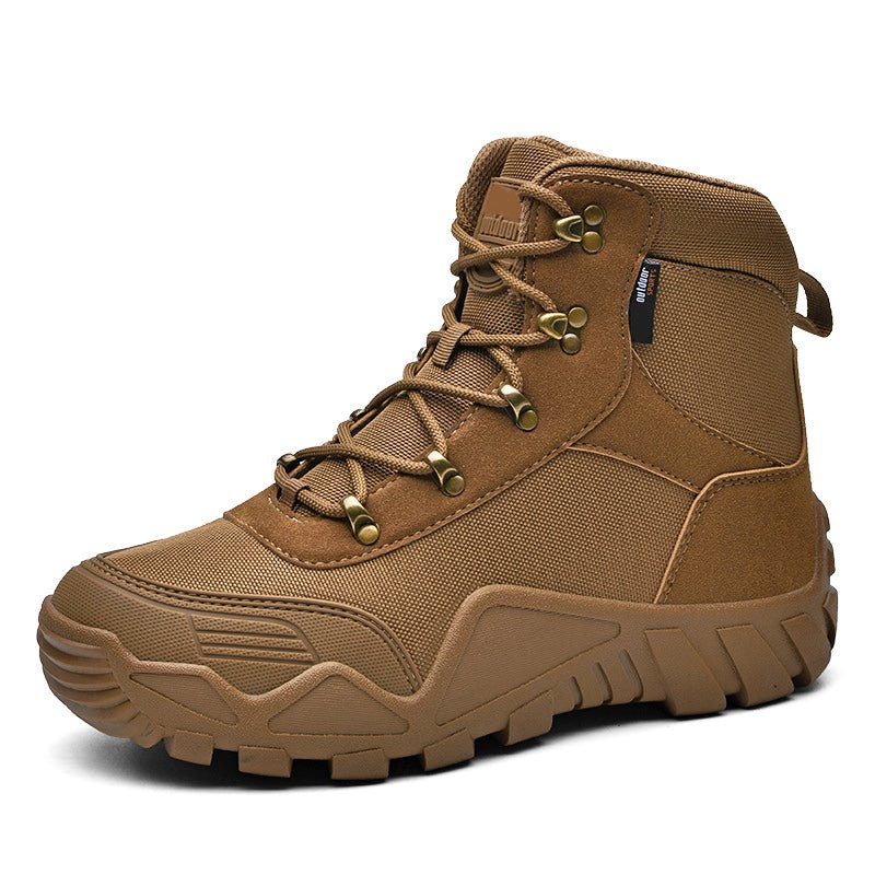 Veylor | Tactical Combat Boots for Men - Waterproof Anti-Skid Rugged Grip Fit-Tactical Boots-Brown-5.5-Camoufit