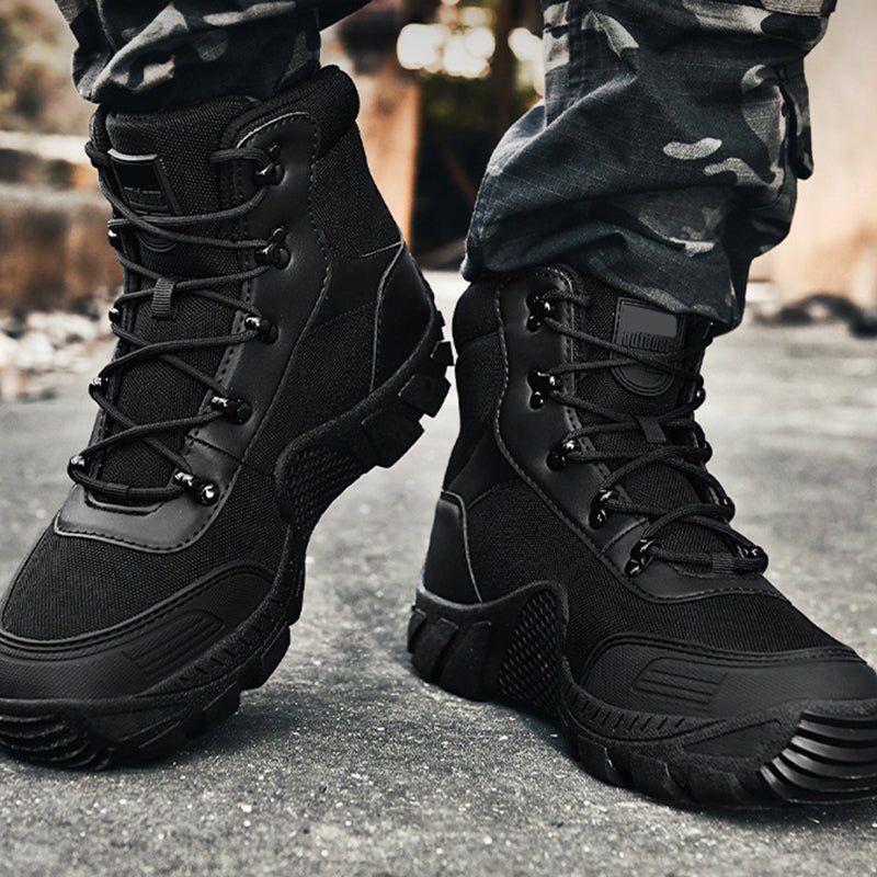 Veylor | Tactical Combat Boots for Men - Waterproof Anti-Skid Rugged Grip Fit-Tactical Boots-Black-5.5-Camoufit