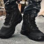 Veylor | Tactical Combat Boots for Men - Waterproof Anti-Skid Rugged Grip Fit-Tactical Boots-Black-5.5-Camoufit