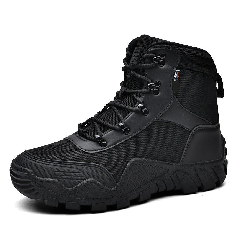 Veylor | Tactical Combat Boots for Men - Waterproof Anti-Skid Rugged Grip Fit-Tactical Boots-Black-5.5-Camoufit